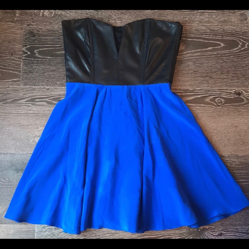 Mason black & blue mini dress